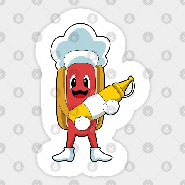 Hotdog with Mustard Sticker by Markus Schnabel